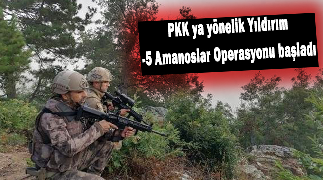 PKK ya yönelik Yıldırım-5 Amanoslar Operasyonu başladı