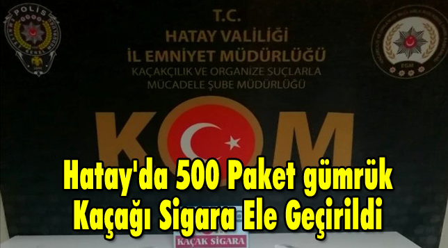 Hatay’da 500 paket gümrük kaçağı sigara ele geçirildi